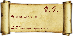 Vrana Irén névjegykártya